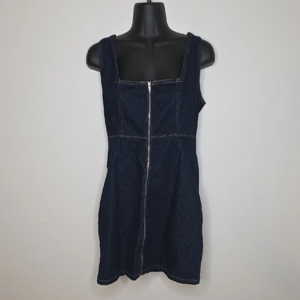 bdg denim dress BDG Urban Outfitters Long Sleeve Button Front Denim Collar Dress